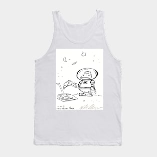 Space Ape Holds Pizza Slice. Tank Top